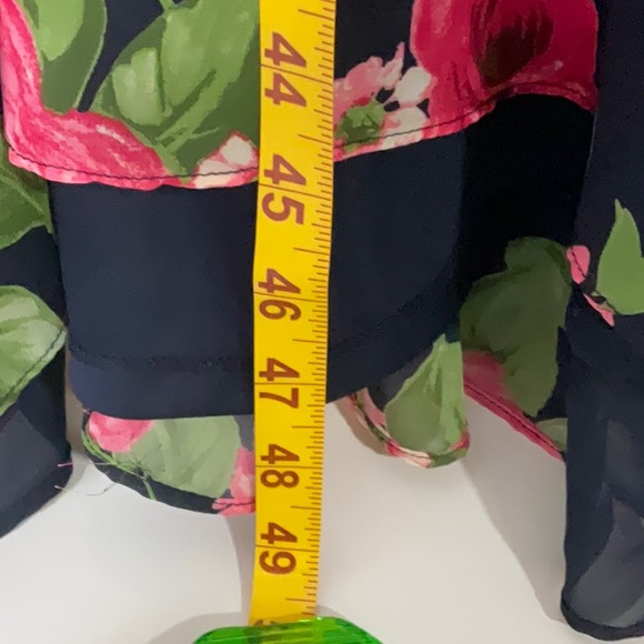 R & K Navy Blue Floral Fit & Flare Maxi w/Keyhole Front, Hidden Zipper & Tie, 12 - Picture 16 of 16